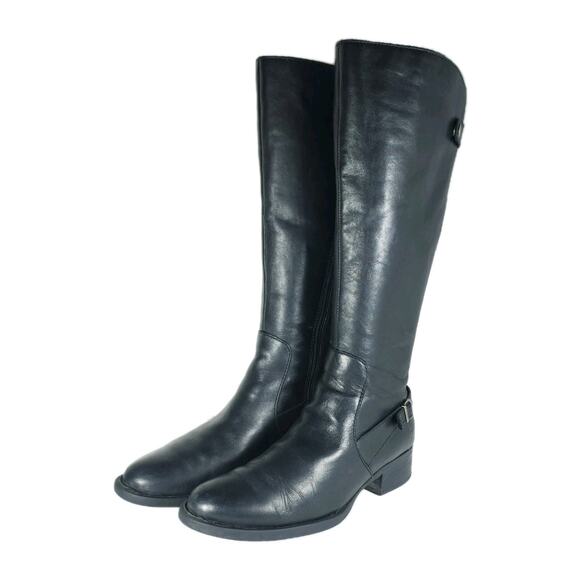 Born Women's US7,5M Leather Side Zip Wide Calf Equestrian Riding Boots - Picture 1 of 16